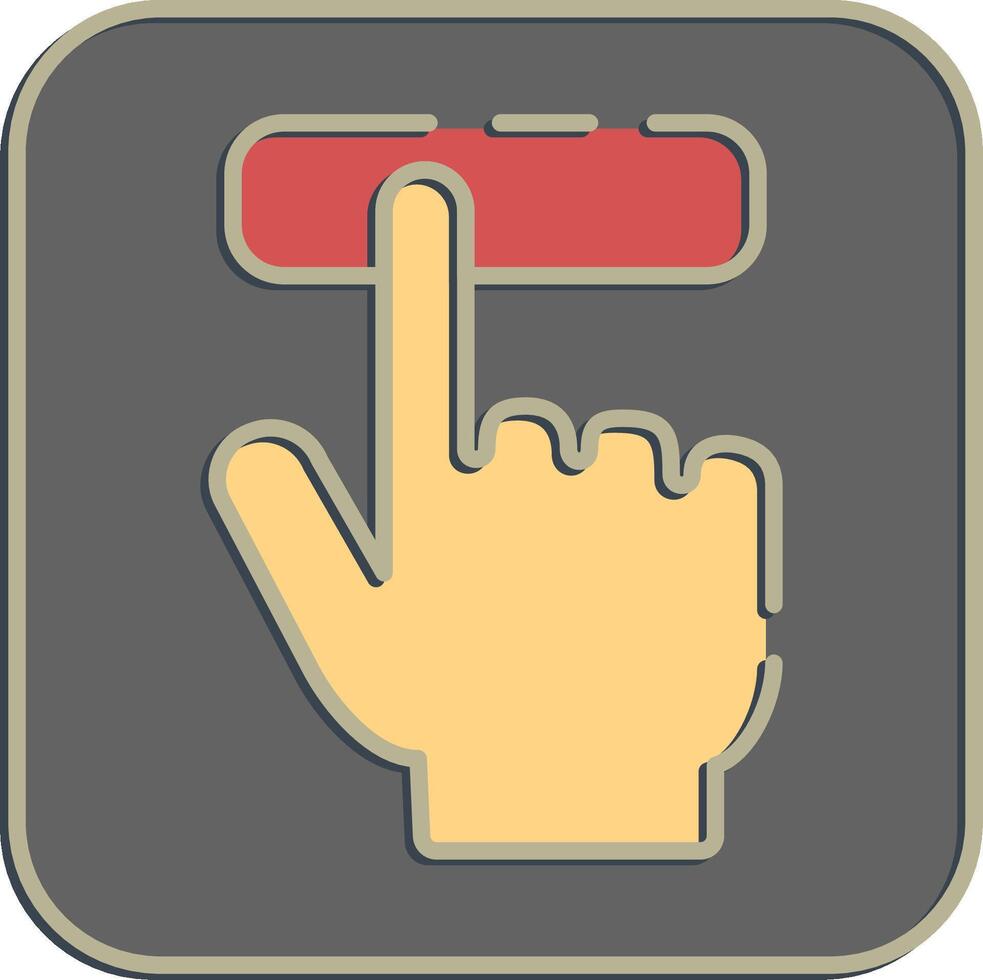 Icon hand pressing a button. USA general election elements. Icons in embossed style. Good for prints, posters, infographics, etc. vector