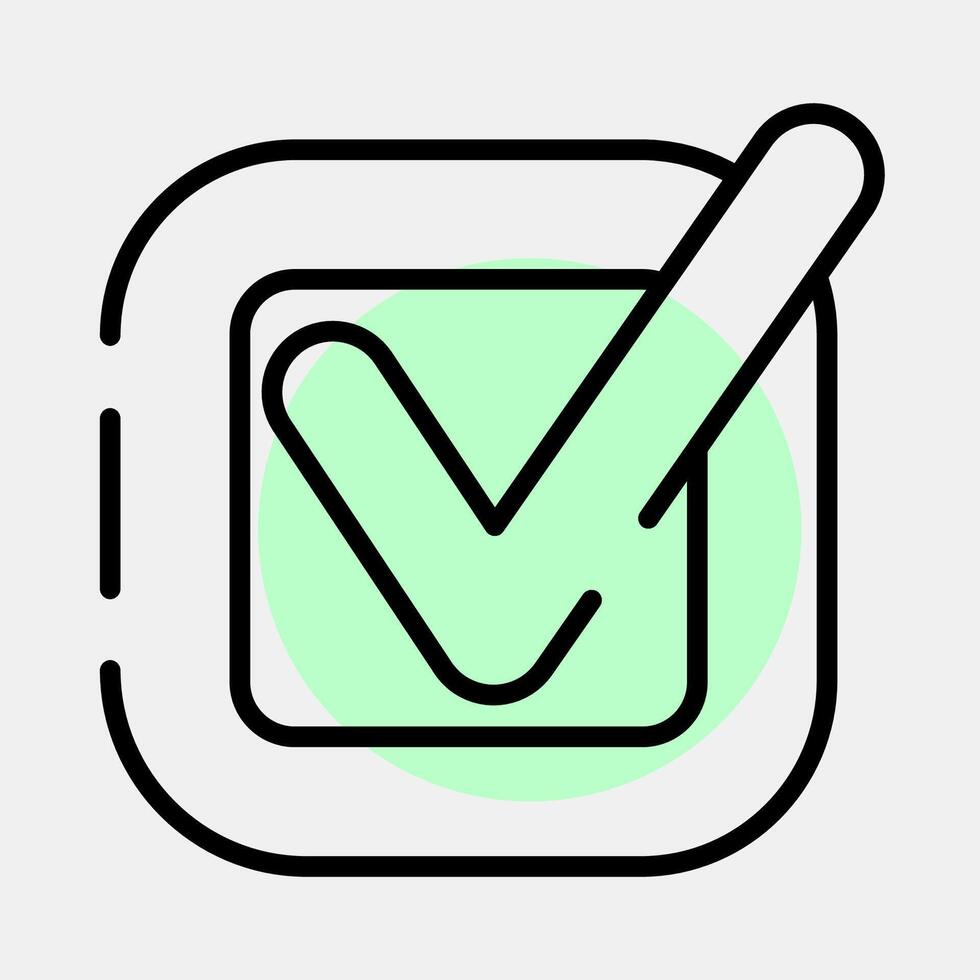 Icon check mark. USA general election elements. Icons in color spot style. Good for prints, posters, infographics, etc. vector