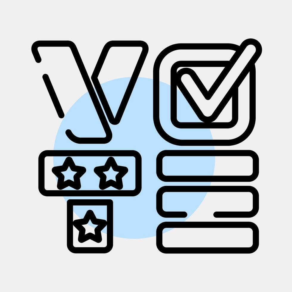 Icon vote sign. USA general election elements. Icons in color spot style. Good for prints, posters, infographics, etc. vector