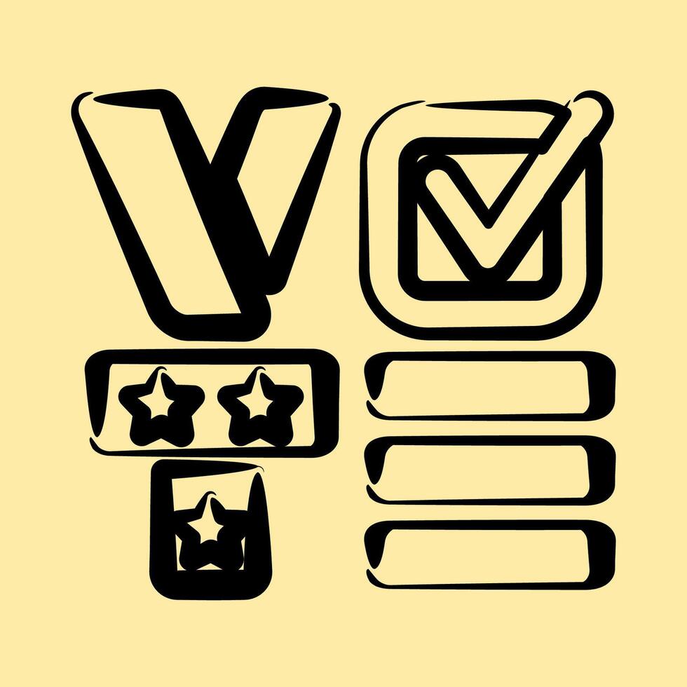 Icon vote sign. USA general election elements. Icons in hand drawn style. Good for prints, posters, infographics, etc. vector