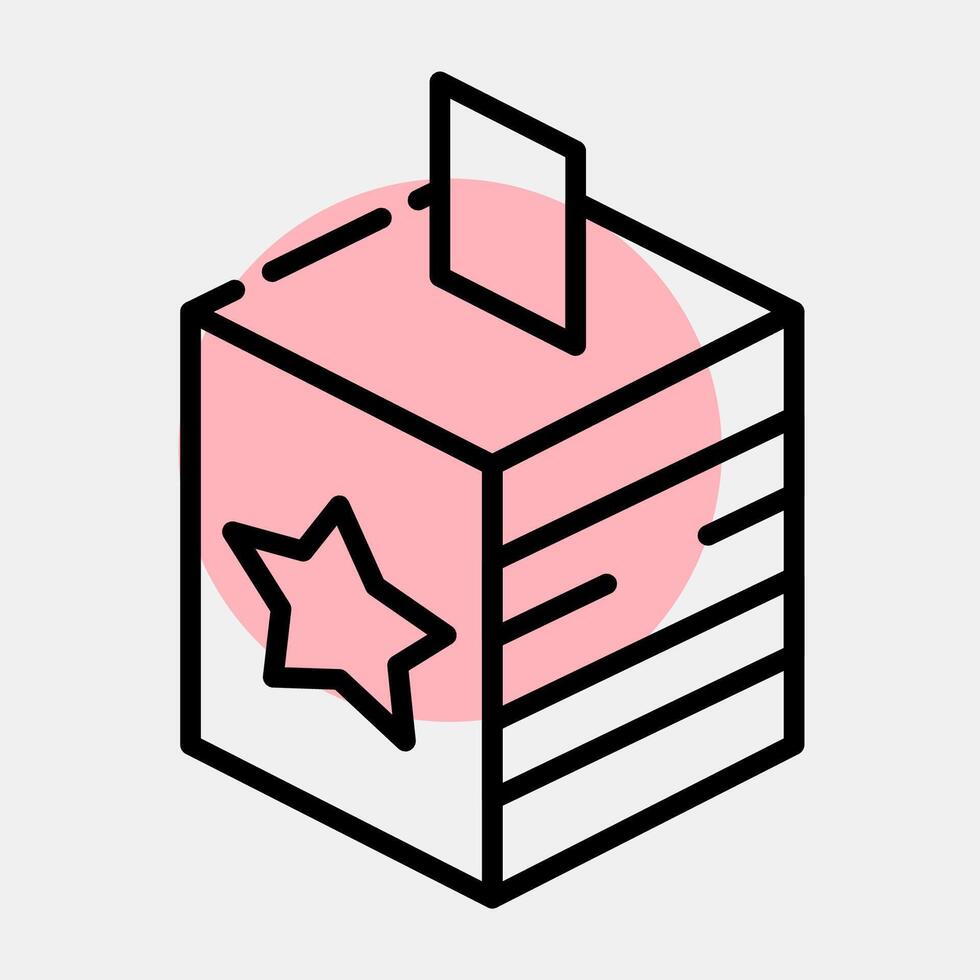 Icon ballot box. USA general election elements. Icons in color spot style. Good for prints, posters, infographics, etc. vector