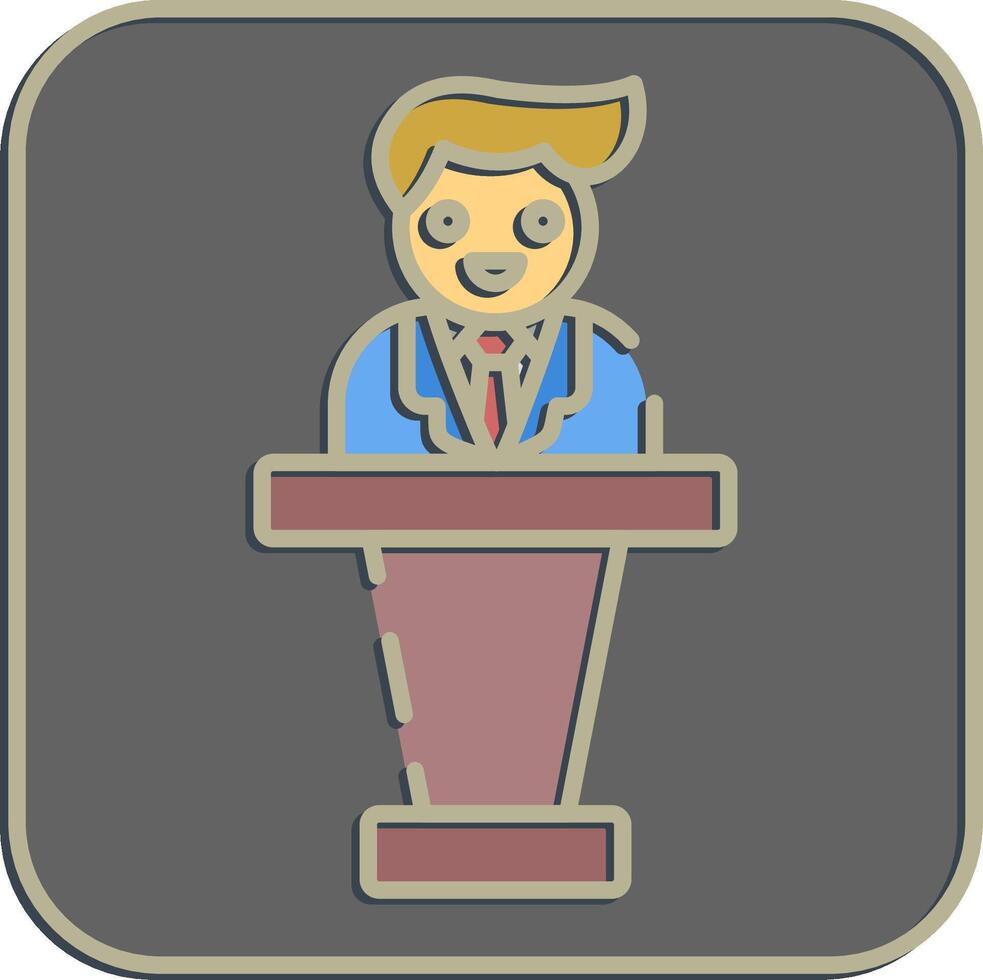 Icon speech. USA general election elements. Icons in embossed style. Good for prints, posters, infographics, etc. vector