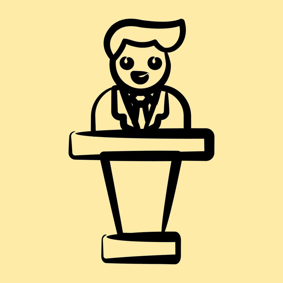 Icon speech. USA general election elements. Icons in hand drawn style. Good for prints, posters, infographics, etc. vector