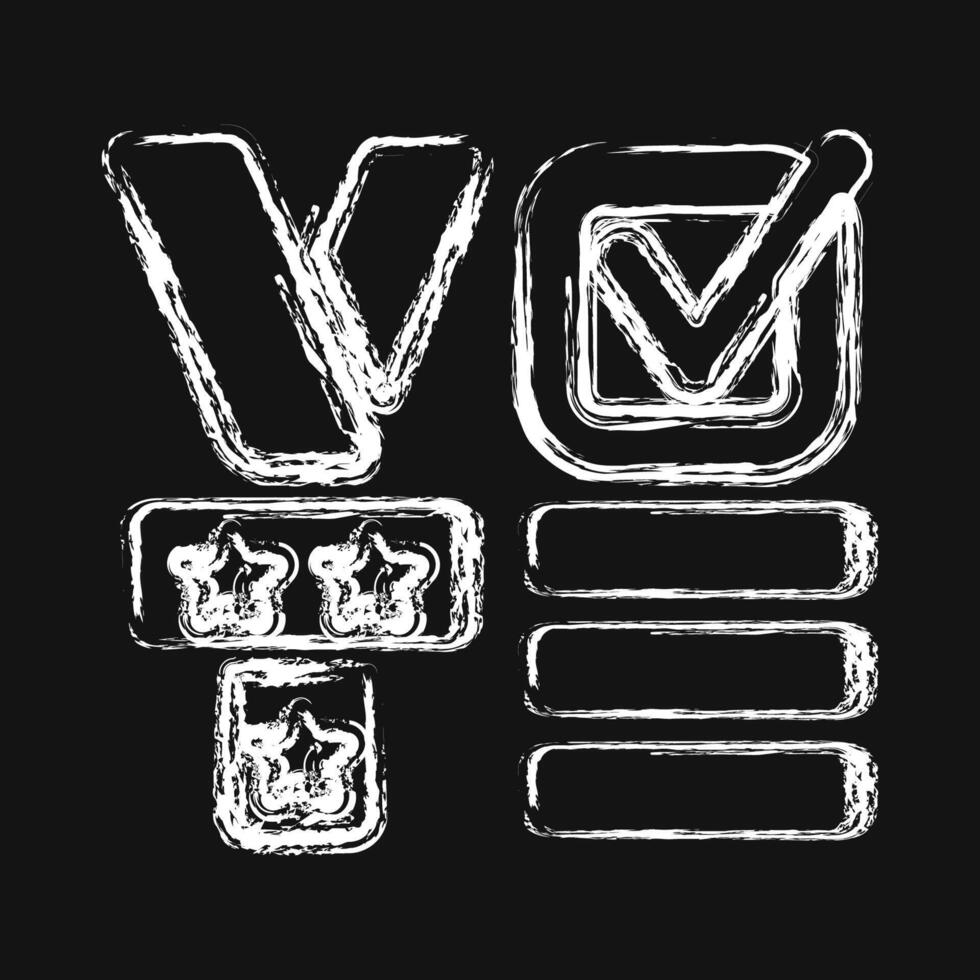 Icon vote sign. USA general election elements. Icons in chalk style. Good for prints, posters, infographics, etc. vector