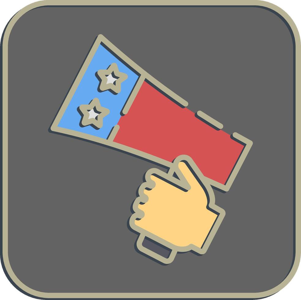 Icon campaign. USA general election elements. Icons in embossed style. Good for prints, posters, infographics, etc. vector