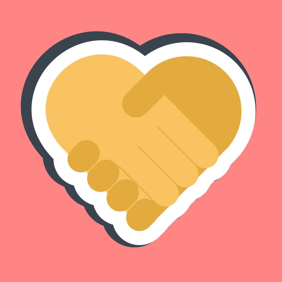 Sticker hand shake. USA general election elements. Good for prints, posters, infographics, etc. vector