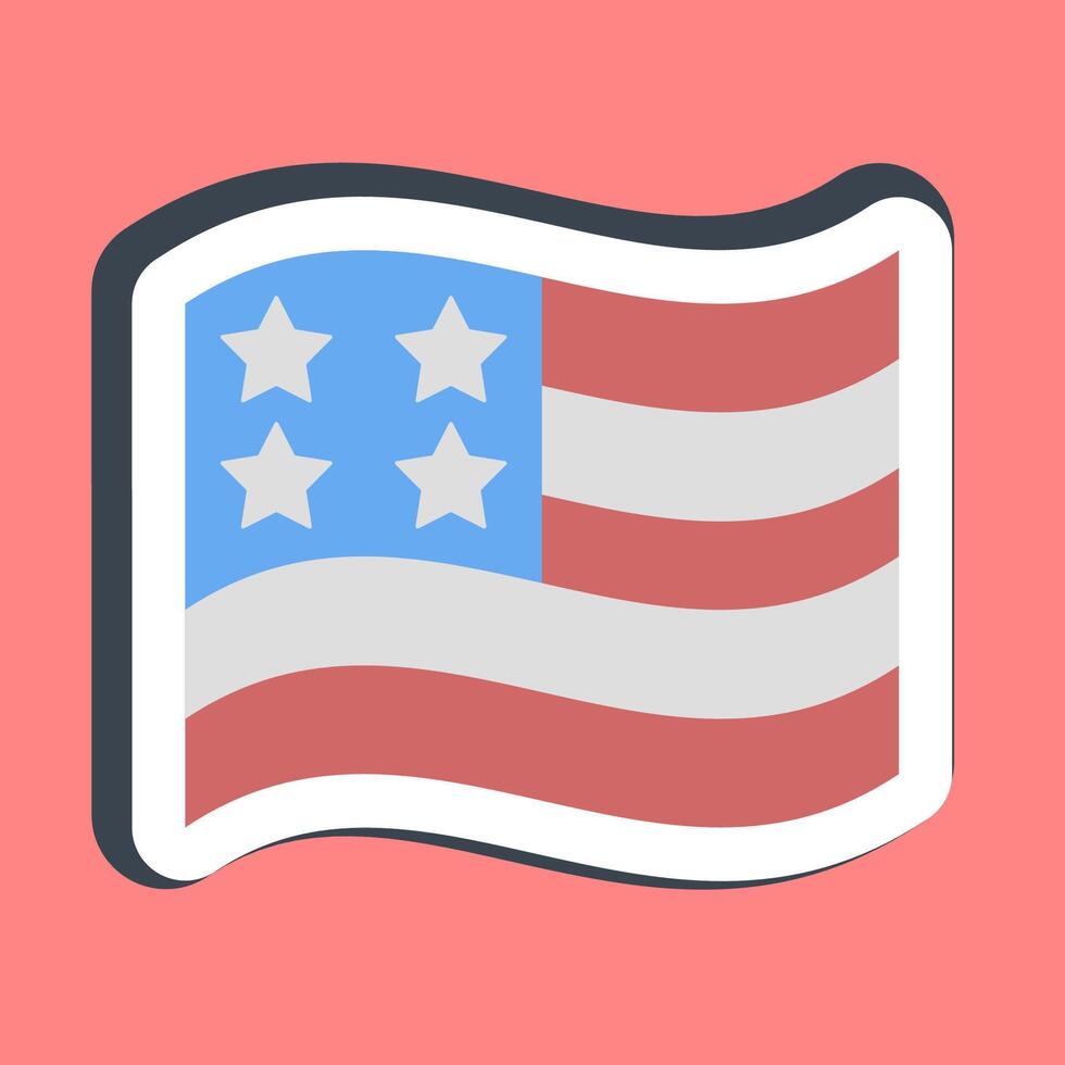 Sticker usa flag. USA general election elements. Good for prints, posters, infographics, etc. vector