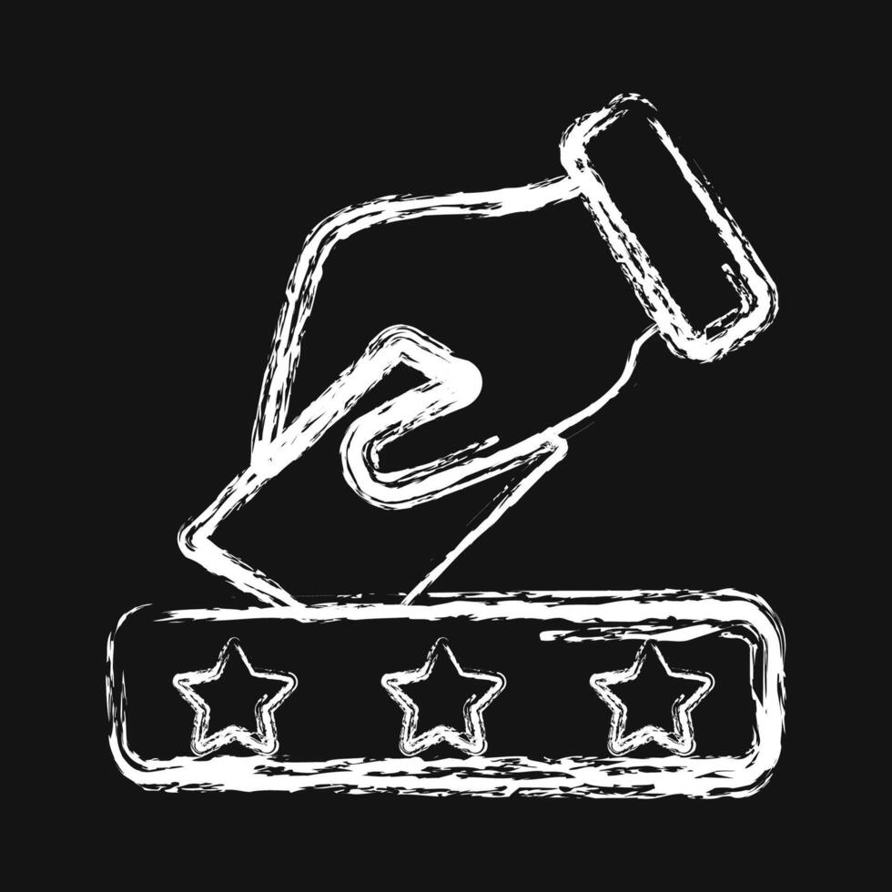 Icon put ballot paper in the box. USA general election elements. Icons in chalk style. Good for prints, posters, infographics, etc. vector