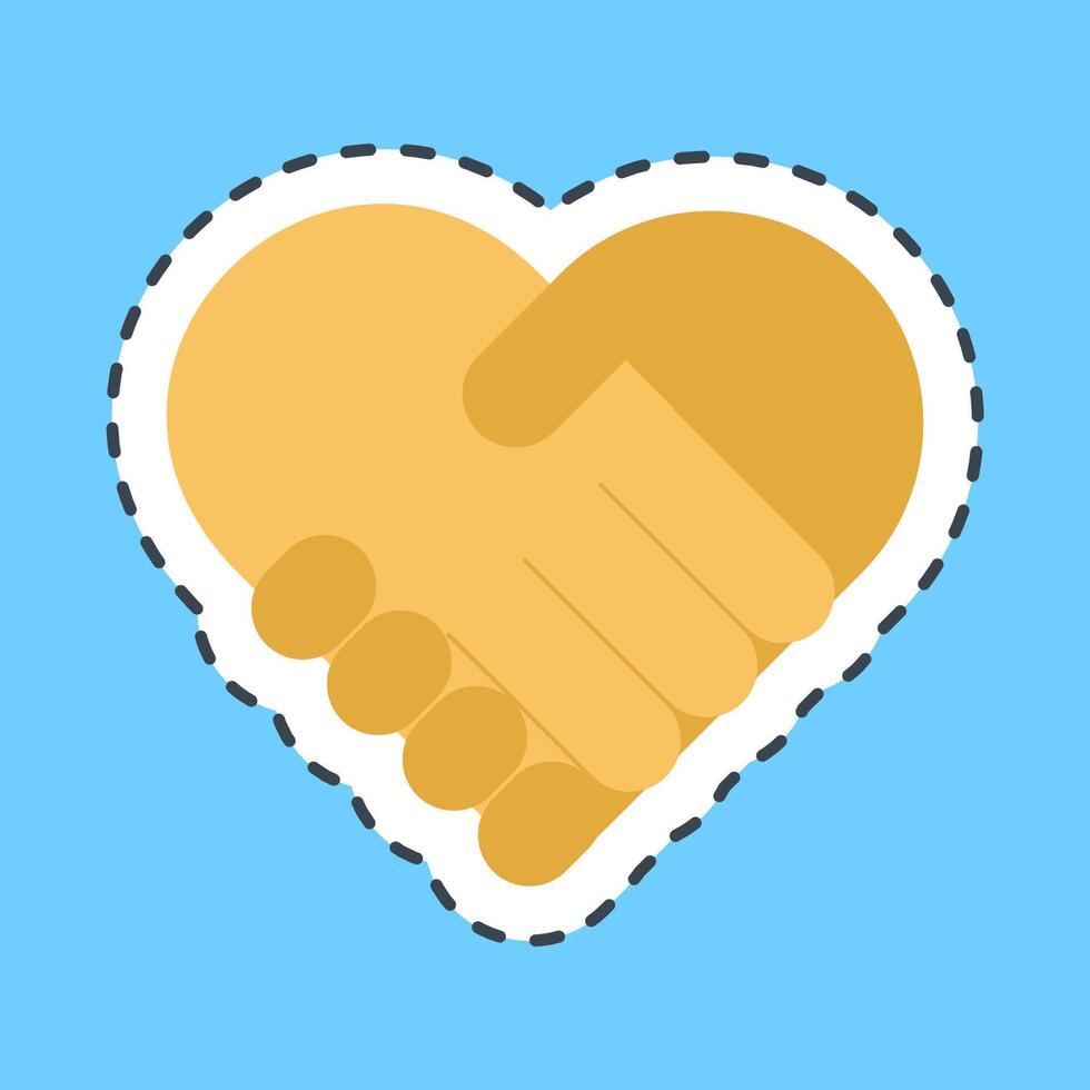 Cutting line sticker hand shake. USA general election elements. Good for prints, posters, infographics, etc. vector