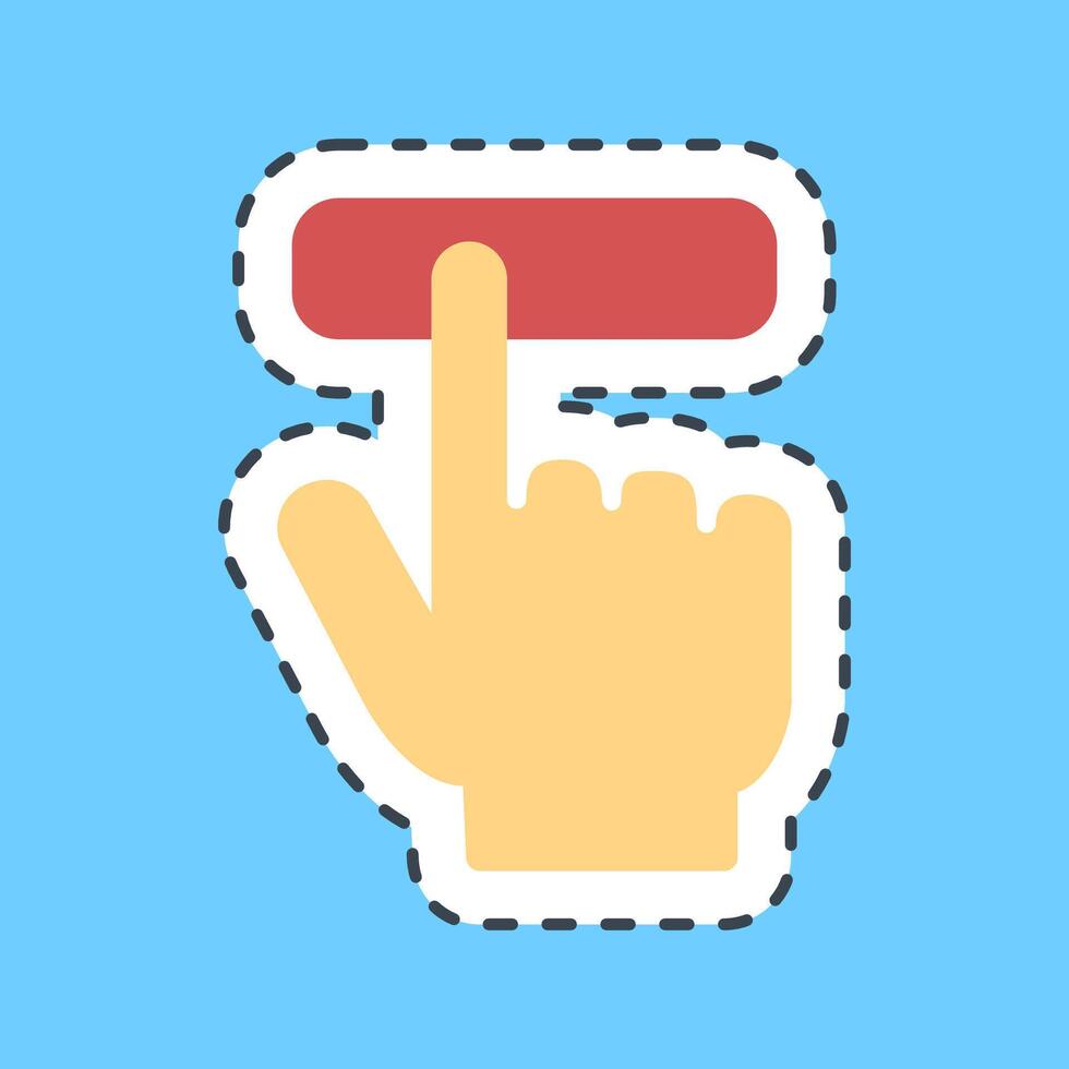 Cutting line sticker hand pressing a button. USA general election elements. Good for prints, posters, infographics, etc. vector