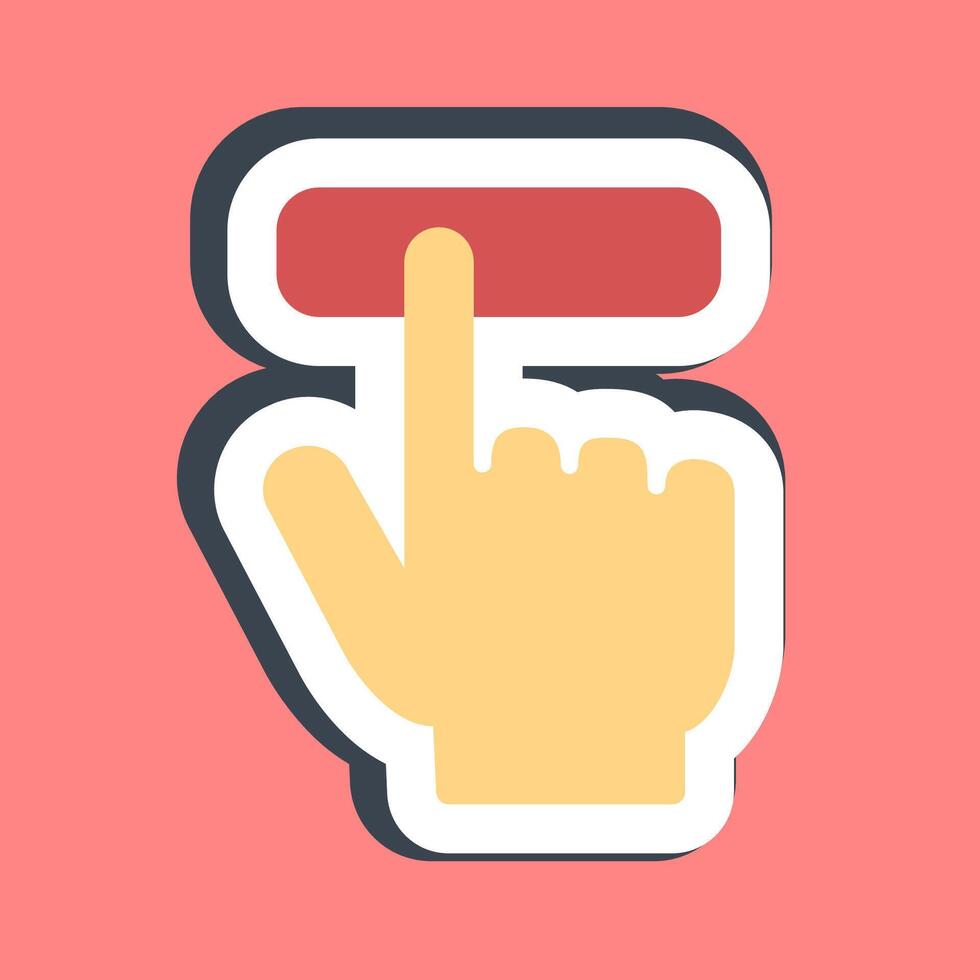 Sticker hand pressing a button. USA general election elements. Good for prints, posters, infographics, etc. vector