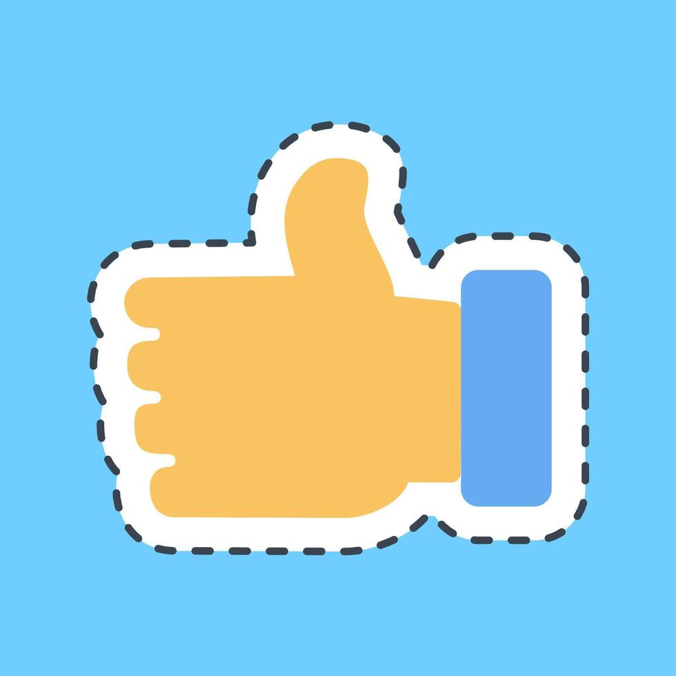 Cutting line sticker thumbs up. USA general election elements. Good for prints, posters, infographics, etc. vector