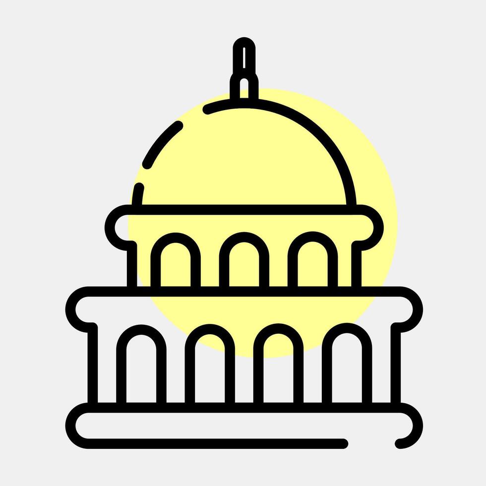 Icon capitol. USA general election elements. Icons in color spot style. Good for prints, posters, infographics, etc. vector