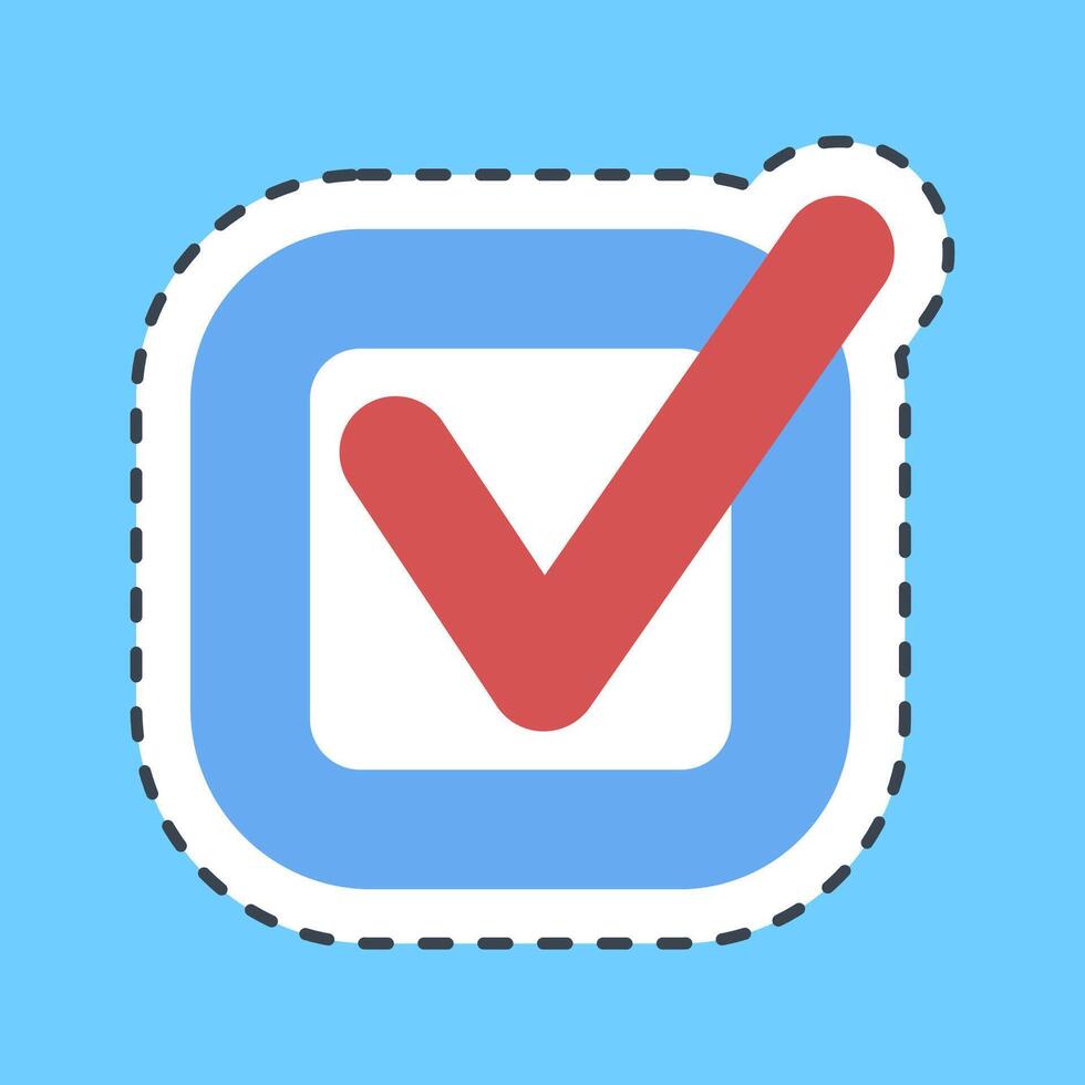 Cutting line sticker check mark. USA general election elements. Good for prints, posters, infographics, etc. vector