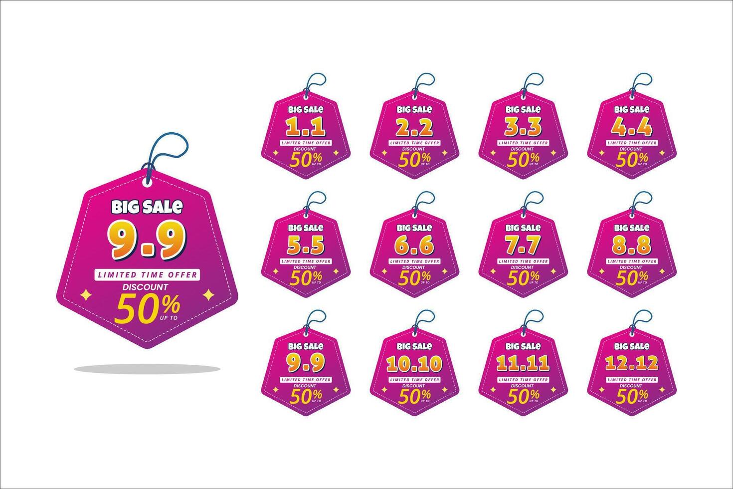 Big sale banner template, flash sale and promotion for web or social media, special offer banner vector