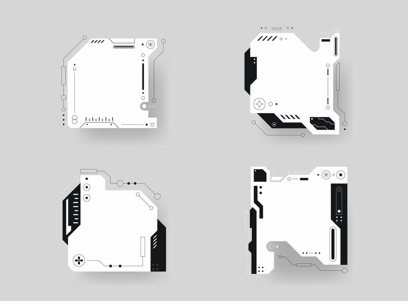 Futuristic interface ui elements. Futuristic HUD elements. Hud interface set. illustration. vector