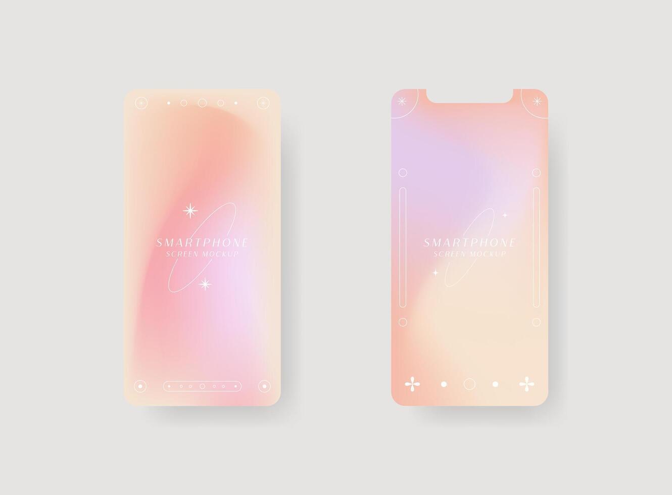 Set of smartphone screen mockup. Design for app interface, ux ui, and web design presentation concept. vector