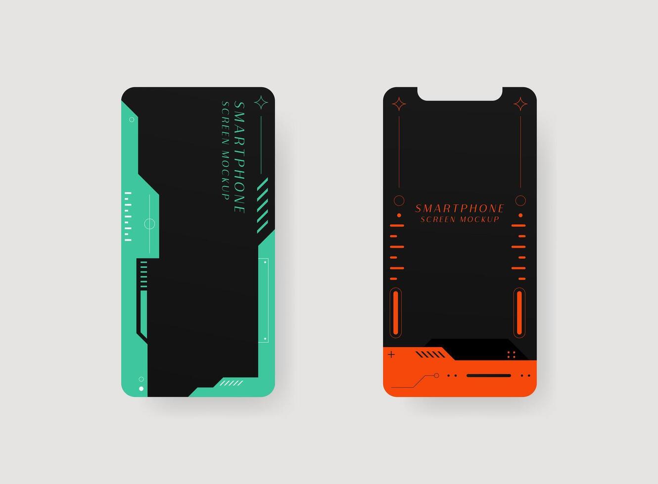 Set of smartphone screen mockup. Design for app interface, ux ui, and web design presentation concept. vector