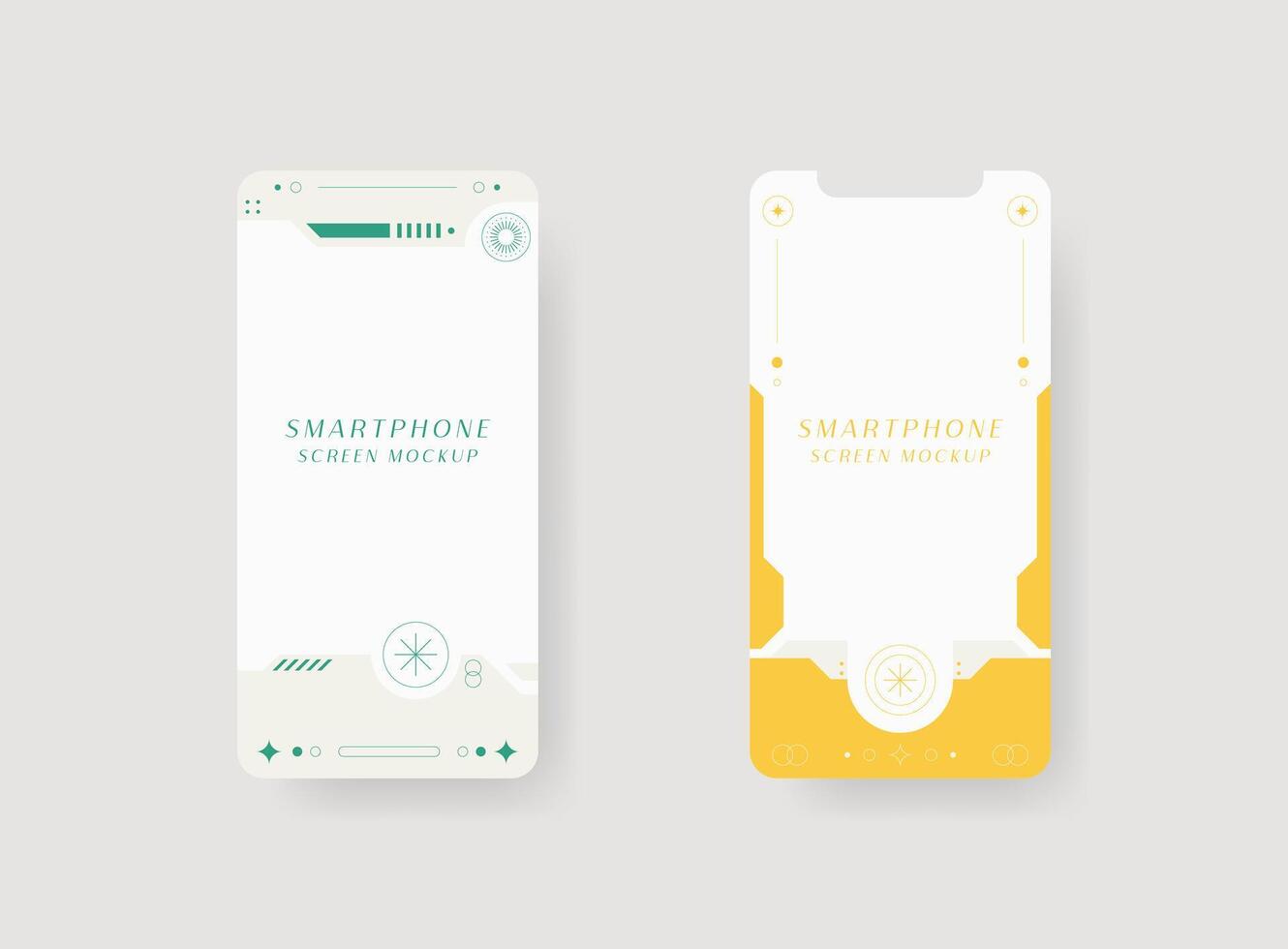 Set of smartphone screen mockup. Design for app interface, ux ui, and web design presentation concept. vector
