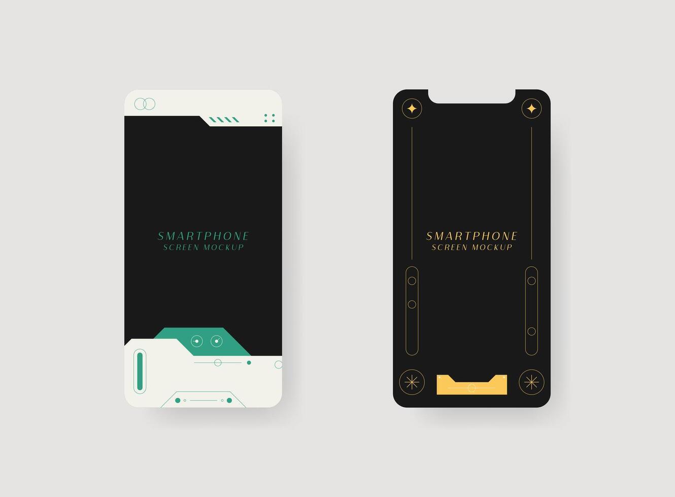 Set of smartphone screen mockup. Design for app interface, ux ui, and web design presentation concept. vector