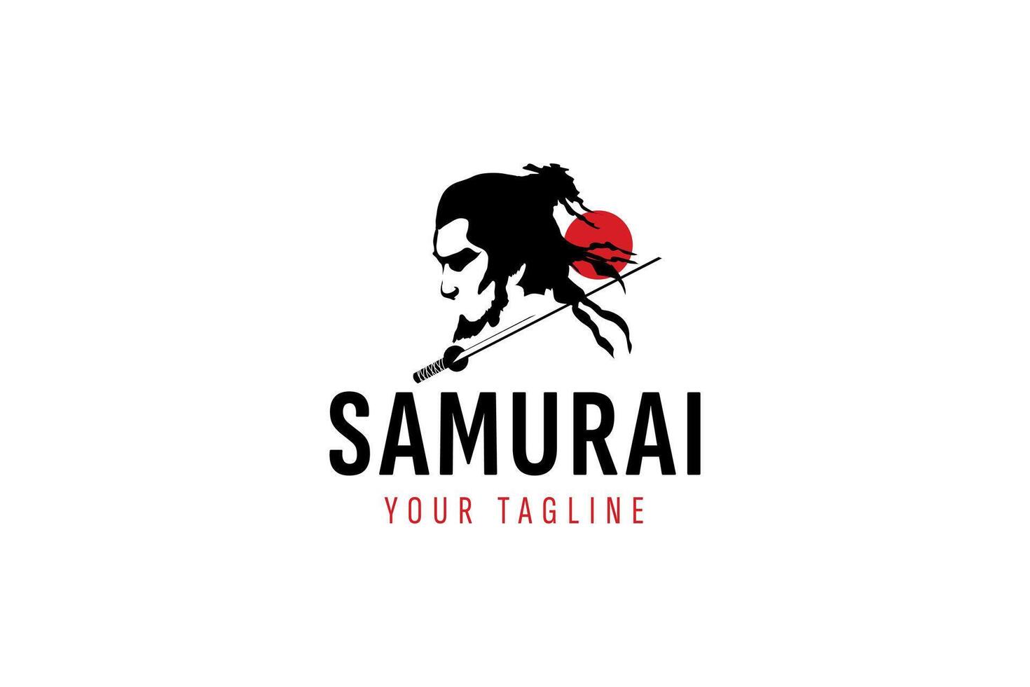 samurai logo icon illustration vector