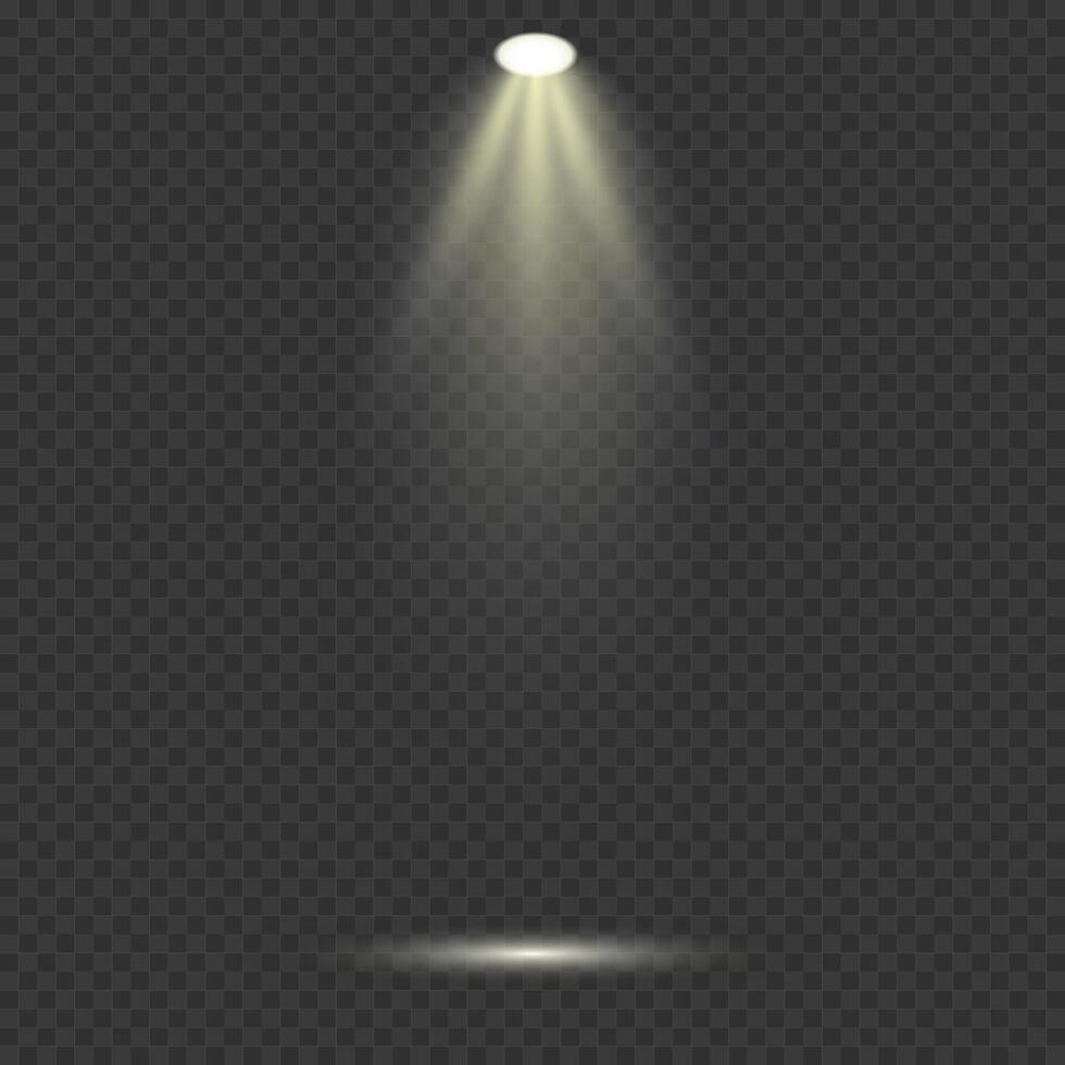 Warm glowing spotlight. Spotlight light effect. bright lighting. vector