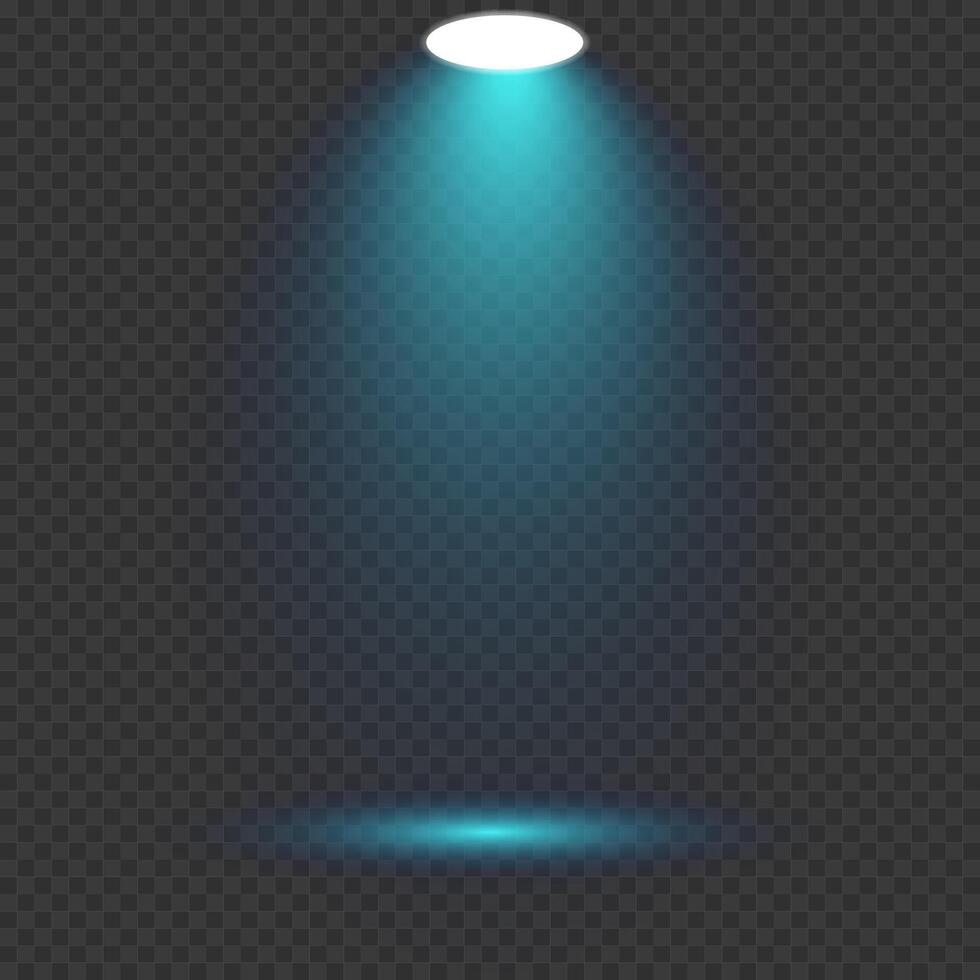 Spotlight light effect. Blue glowing spotlight. Isolated bright lighting. vector