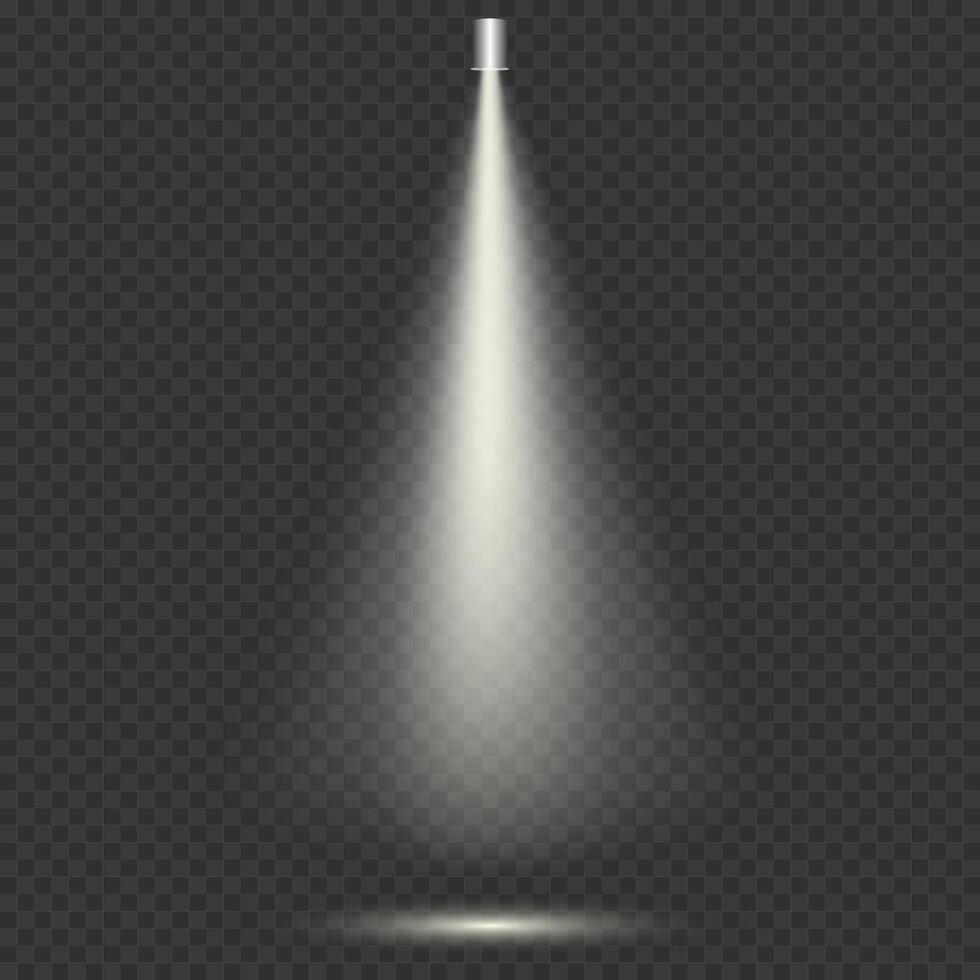 Spotlight light effect. White glowing spotlight. bright lighting. vector