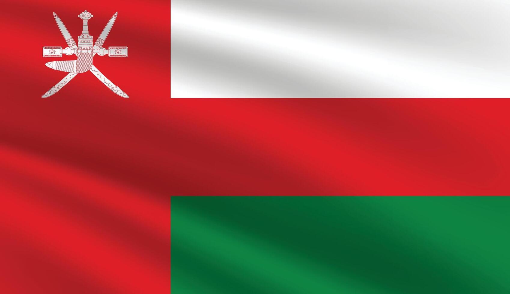 National Flag of Oman. Oman Flag. Waving Oman flag. vector