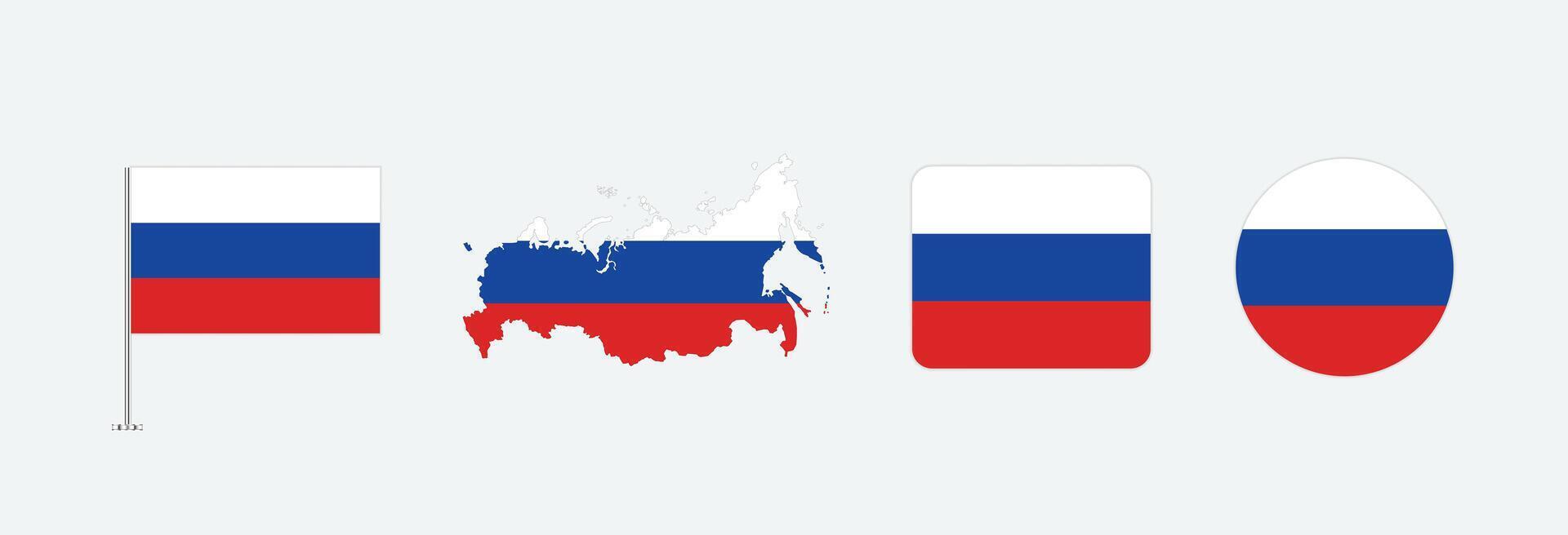 Russia flag. Set of Russia Flags Collection. vector
