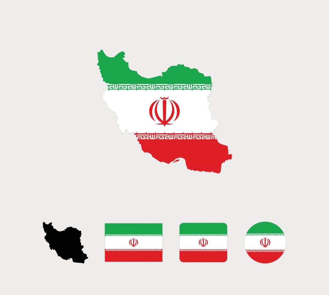 Iran flag. Set of Iran Flags Collection. vector