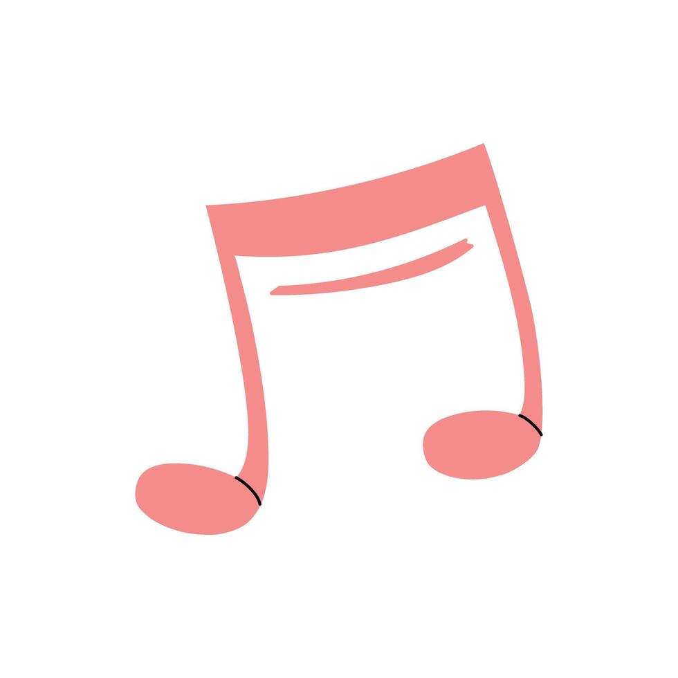 flat style music Illustration. Musical note sketch. Back to School. vector