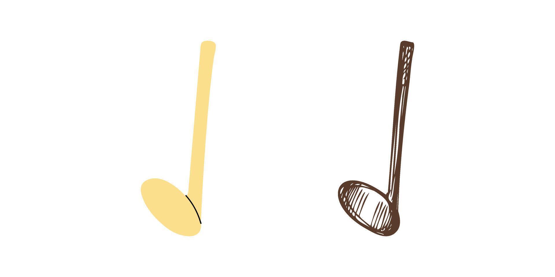 V flat and hand drawn sketch style music Illustration. Musical note sketch. Back to School. vector