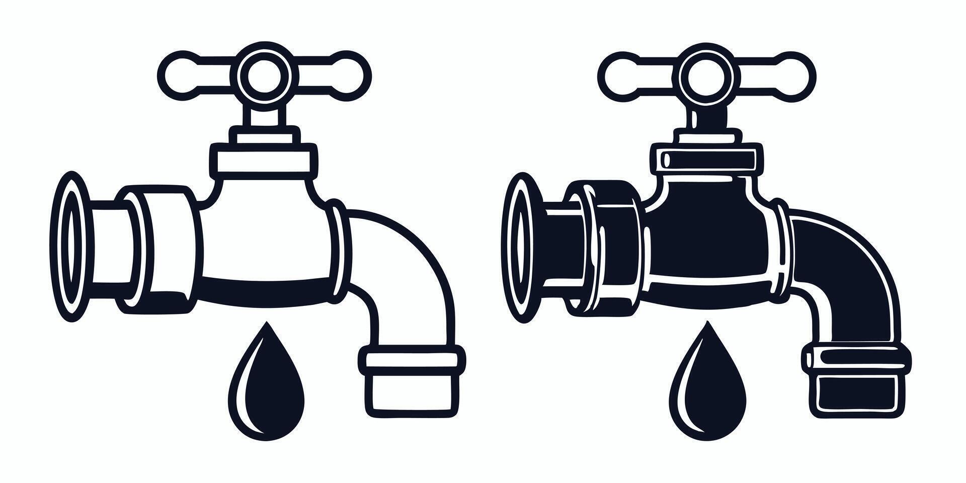 water tap logo icon illustration vector