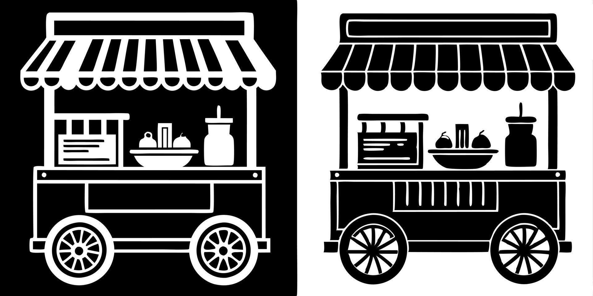 food cart logo icon illustration vector