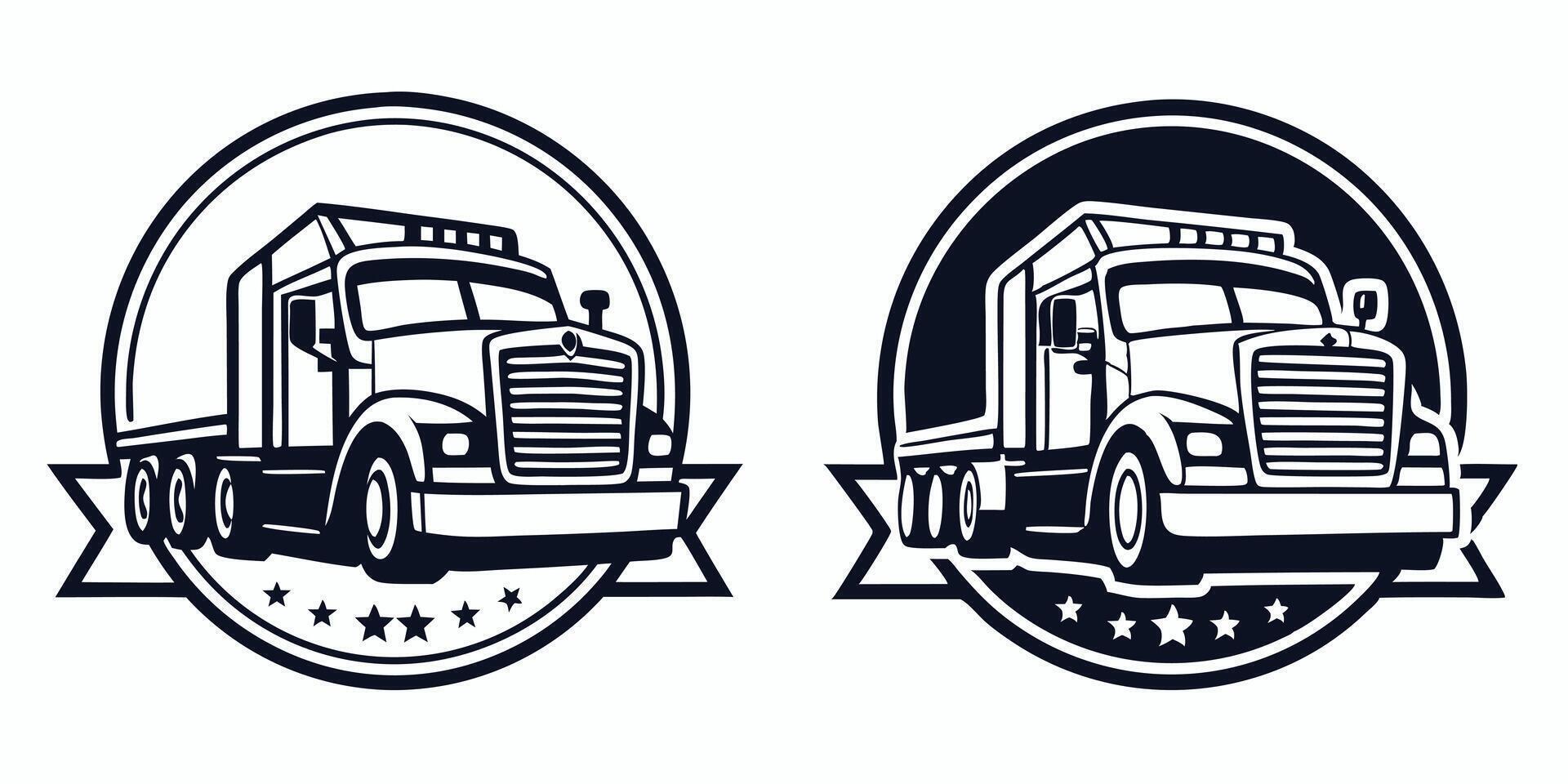 two logos for trucking company vector