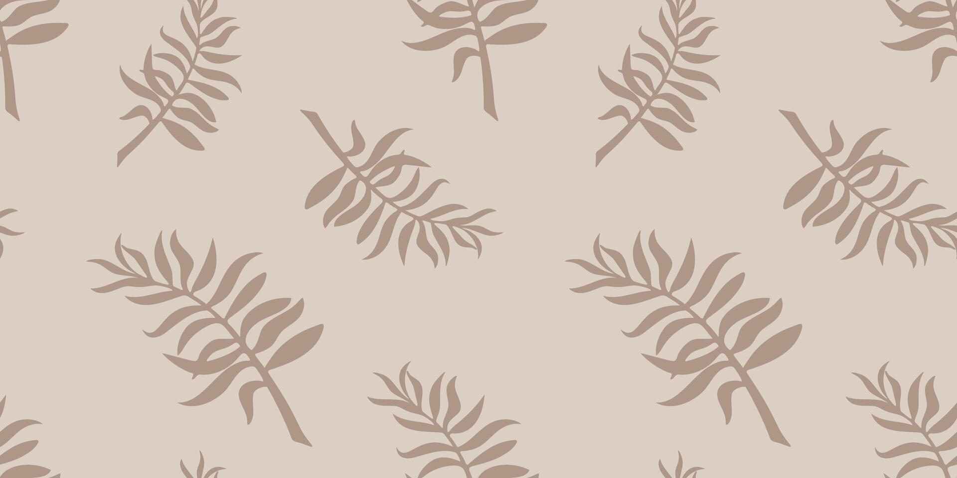 Tropical abstract background with palm leaves seamless pattern. Monochrome boho aesthetic design for fabric, textile, wrapping paper, packaging vector