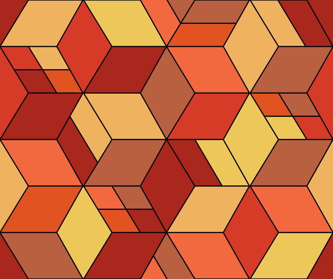 Trendy seamless colorful pattern - geometric design. Creative vibrant mosaic cubes texture. Abstract contemporary fashion background vector
