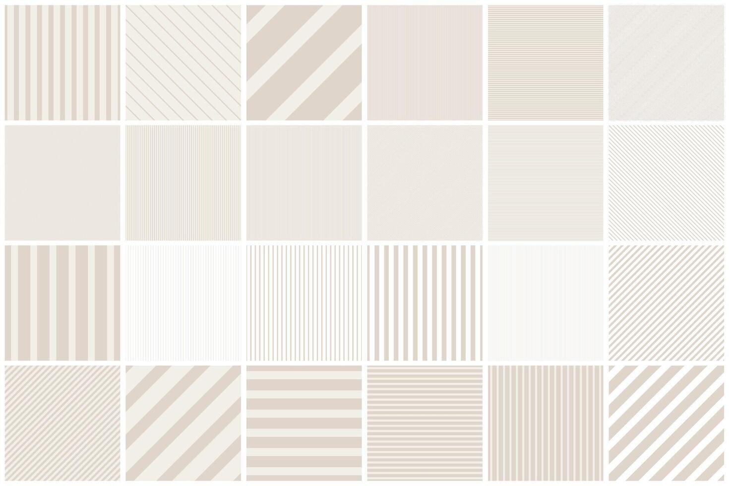 Collection of striped seamless geometric patterns. Beige simple textures. Repeatable unusual backgrounds with lines vector