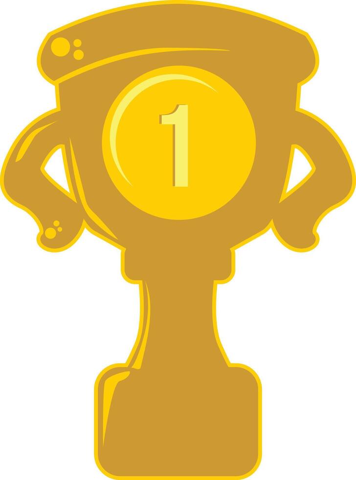 The golden trophy icon vector