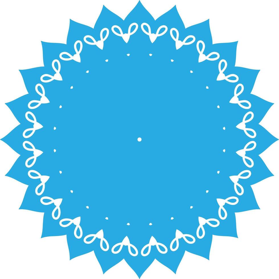 Blue mandala on a white background. Oriental pattern vector