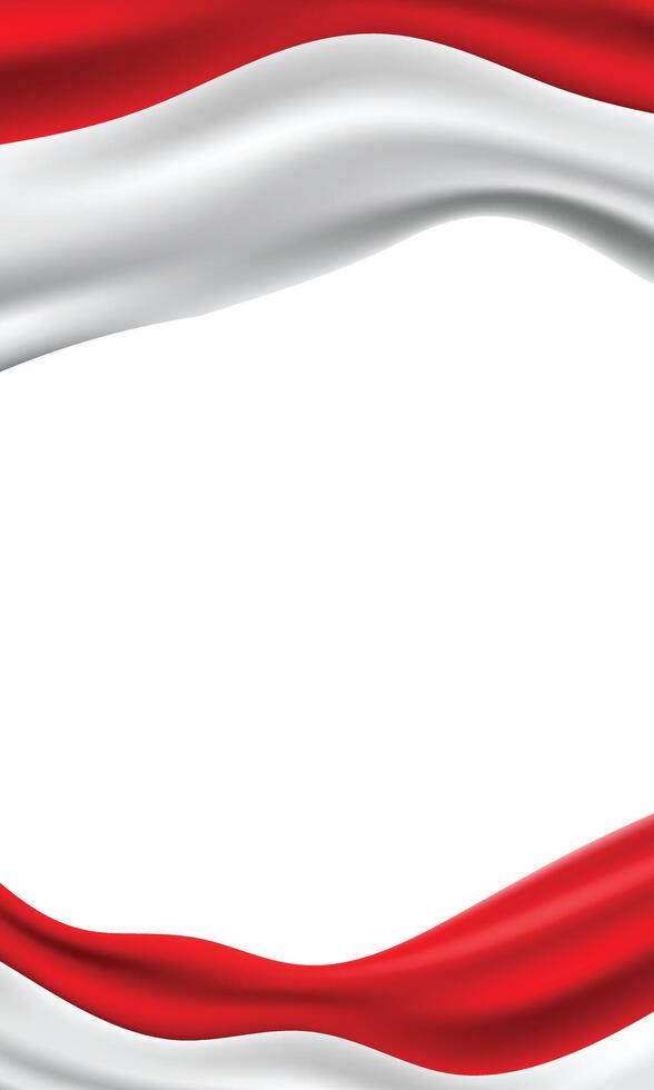 Blank wallpaper Indonesian flag Red White realistic 3d vector