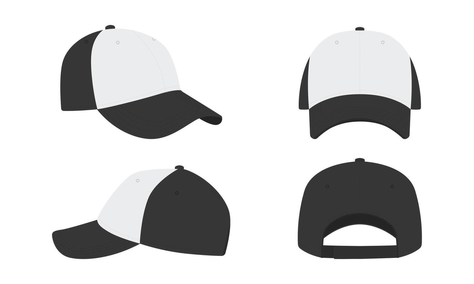 Set of hat mockup in various angle vector