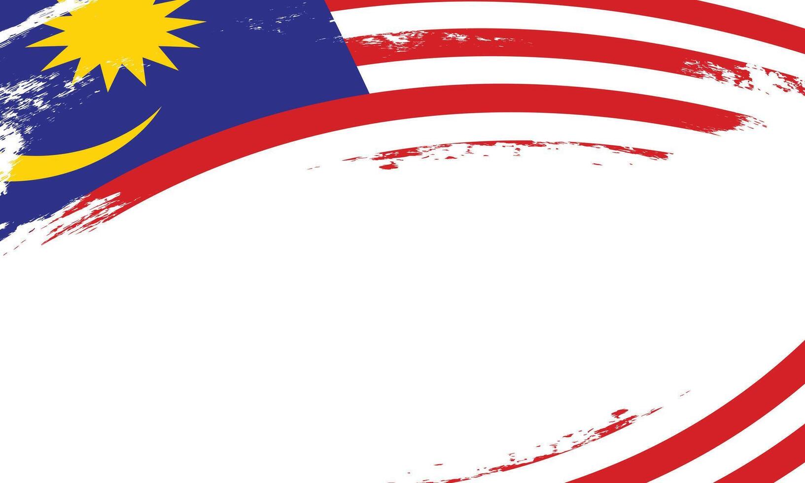 Abstract grunge paint strokes Malaysia Flag background vector