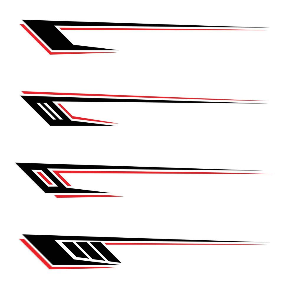 Set of abstract geometric stripes vehicle wrap decals vector