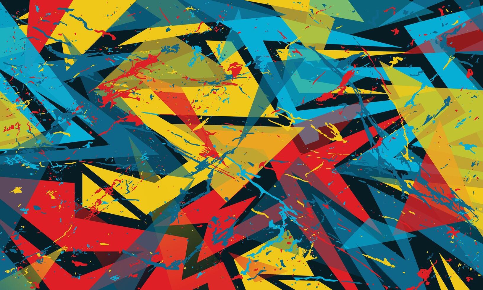 Abstract colorful ink splash racing geometric background for car wrap sticker and sports jersey fabric vector