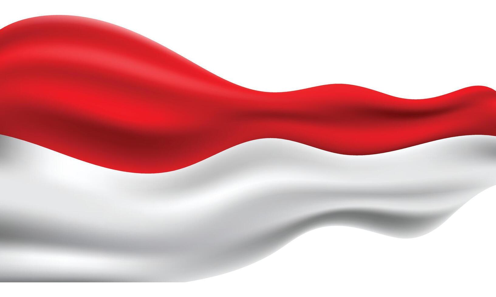 Realistic Indonesian flag flying vector