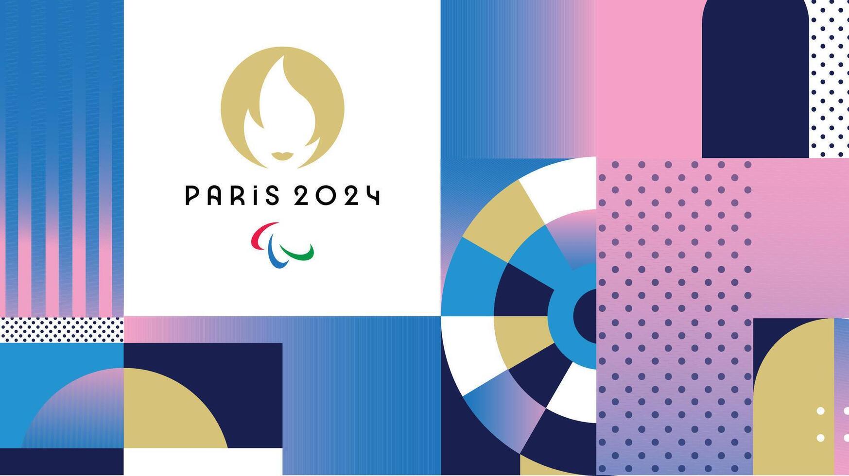 Paris 2024 Paralympics Games The Look Of The Game Background With Official Logo Symbol Abstract Design Illustration vector