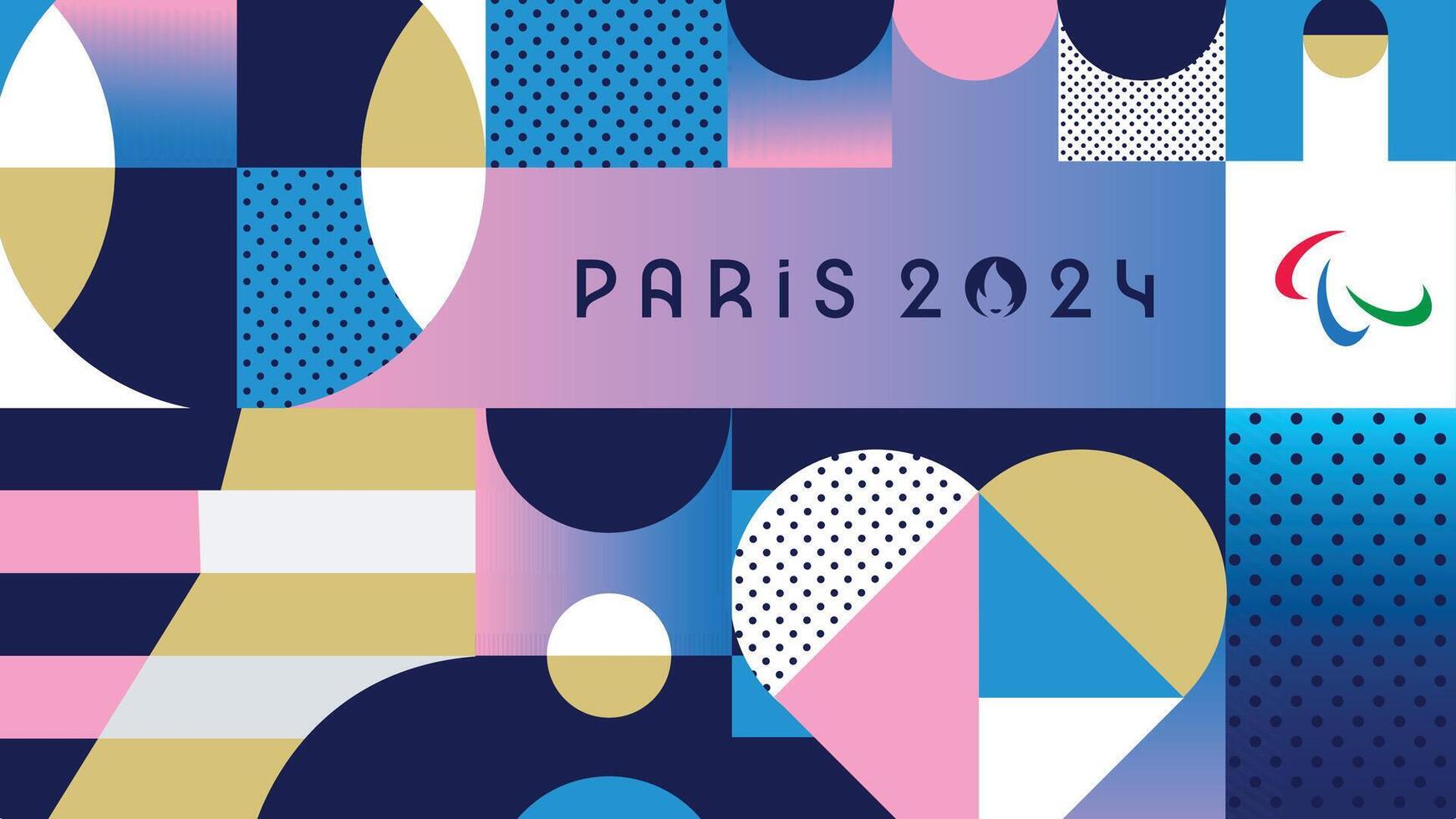 Paris 2024 Paralympics Games The Look Of The Game Background With Official Logo Symbol Abstract Design Illustration vector