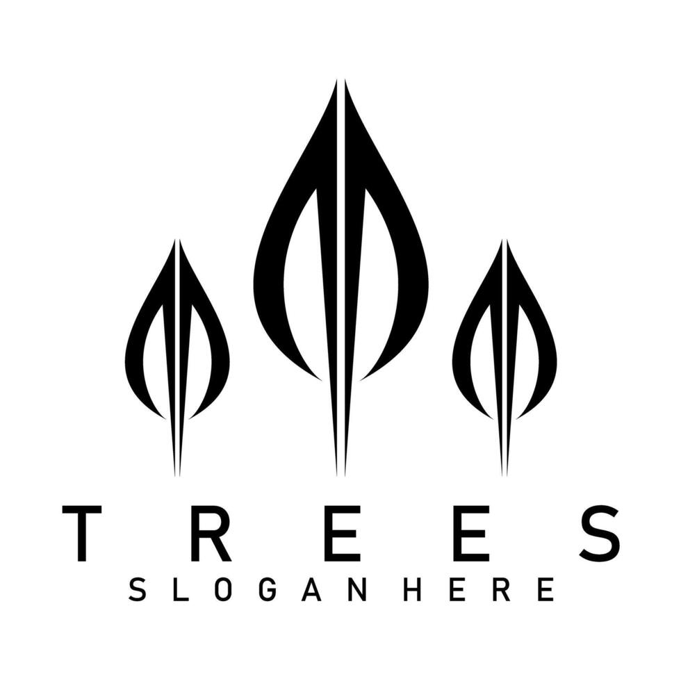 trees abstract logo illustration design vector